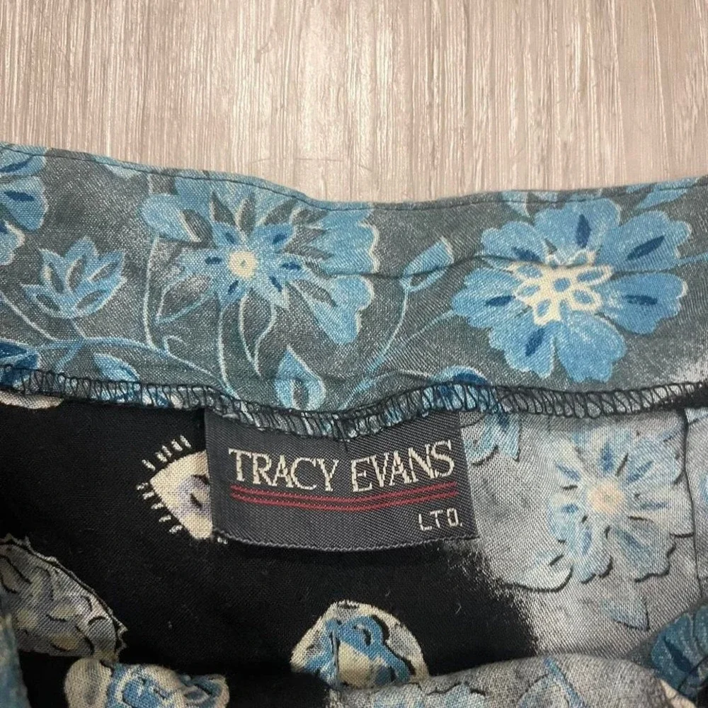 Vintage‎ Blue Micro Mini Wrap Skirt 90s Retro Glam Whimseygoth Boho